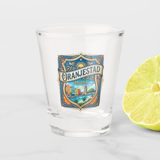 Oranjestad Aruba Schnapsglas (Vorderseite)