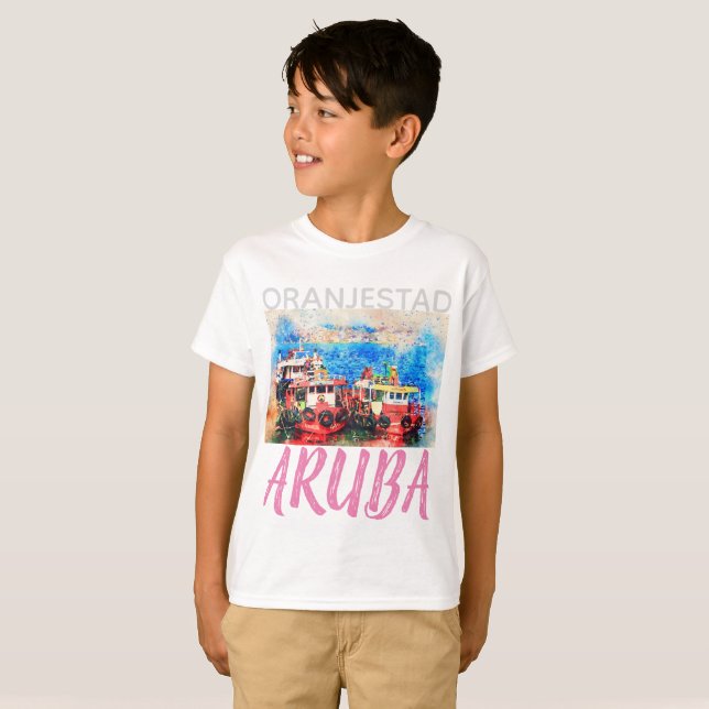 Oranjestad Aruba, Tugboats #2, Boys T-Shirt (Vorne ganz)