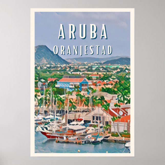 Oranjestad, die bunte Stadt der Antillen Poster (Vorne)