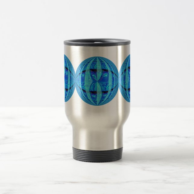 Orb Blue Round travel mug Reisebecher (Mittel)