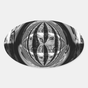 Orb Chrome Black Aufkleber Oval