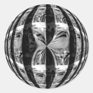 Orb Chrome Black Aufkleber rund