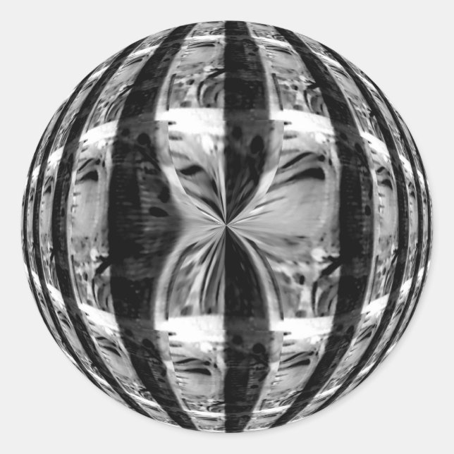 Orb Chrome Black Aufkleber rund (Vorderseite)