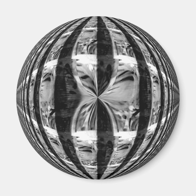 Orb Chrome Black Kühlschrankmagnet rund Magnet (Vorne)