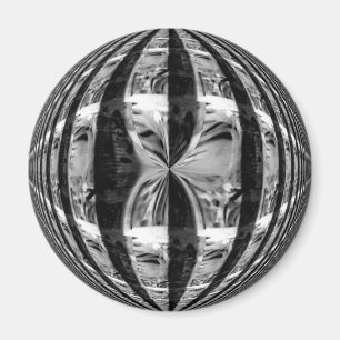 Orb Chrome Black Kühlschrankmagnet rund um Magnet