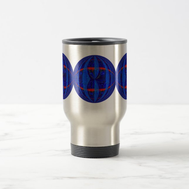 Orb Dark Blue Round travel mug Reisebecher (Mittel)