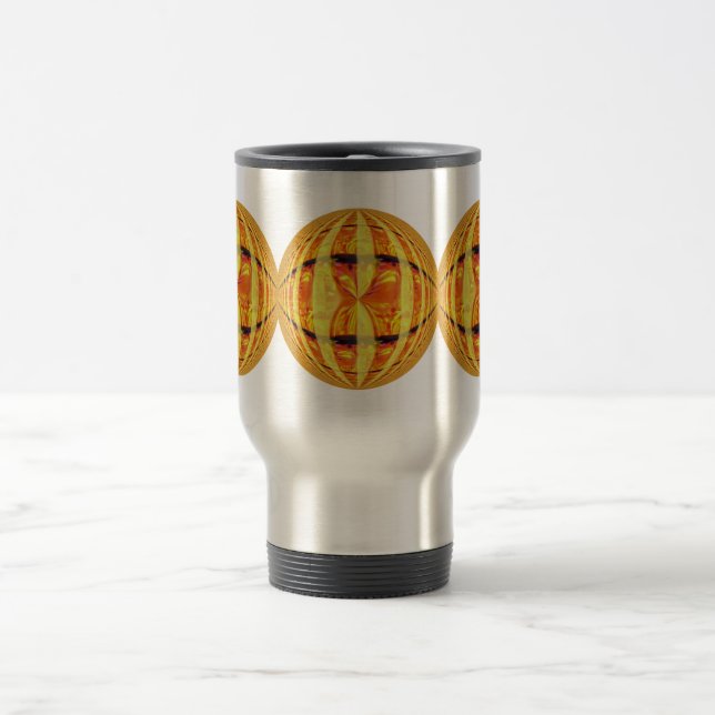 Orb Gold Round Travel Mug Reisebecher (Mittel)