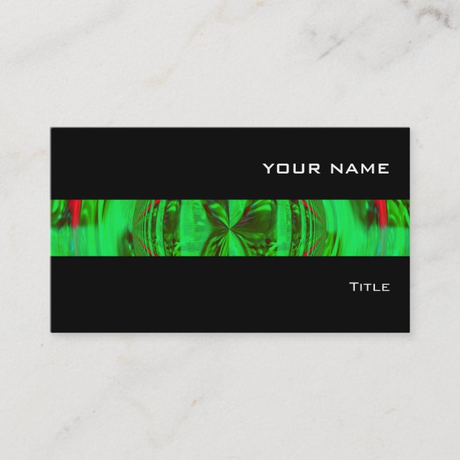 Orb Green Stripe Visitenkarte schwarz (Vorderseite)