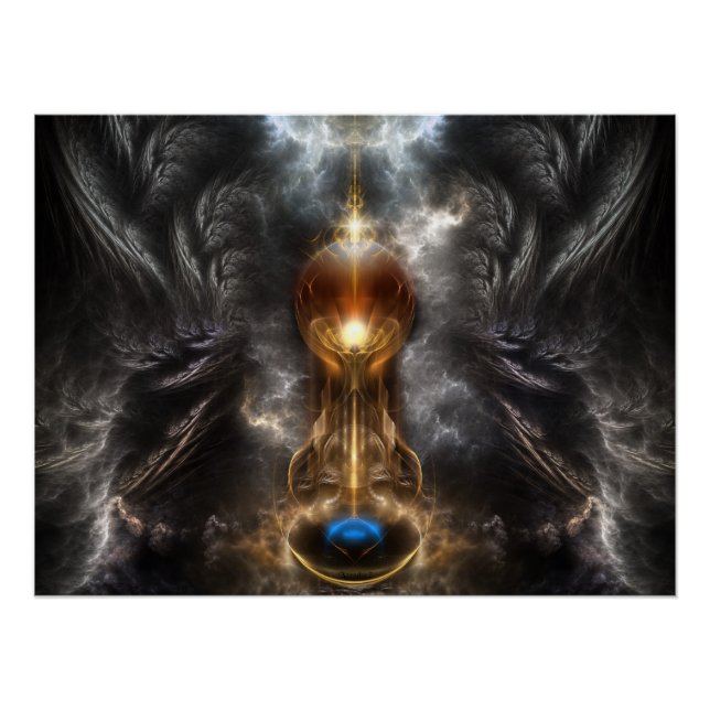 Orb of Light Fraktal Art Perfect Poster (Vorderseite)
