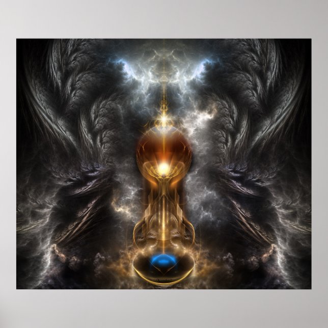 Orb of Light Fraktal Art Wall Poster (Vorne)