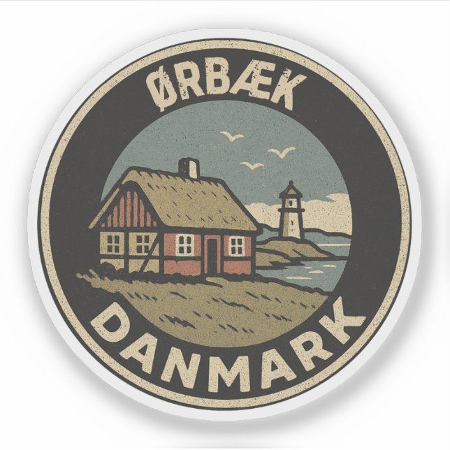 Ørbæk, Dänemark Danmark Aufkleber (Vorderseite)