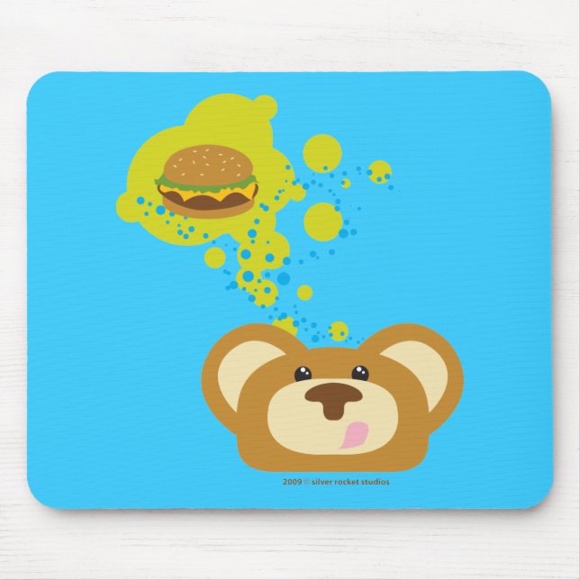 orbiebear mit Käseburger Mousepad (Vorne)