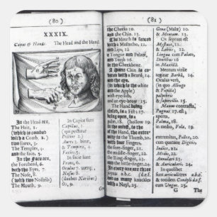 'Orbis Sensualium Pictus' Quadratischer Aufkleber