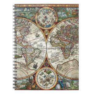 Orbis Terrarum 1594 - berühmte Weltkarte Notizblock