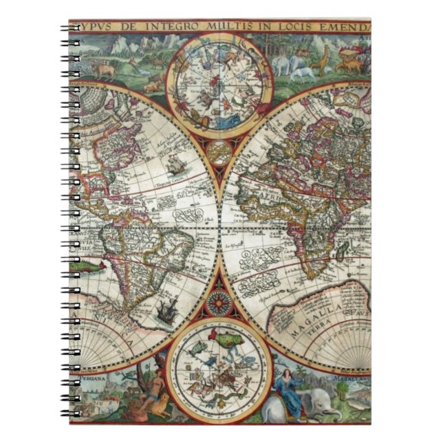 Orbis Terrarum 1594 - berühmte Weltkarte Notizblock (Vorderseite)