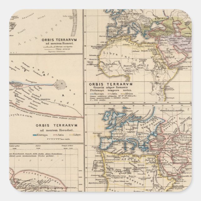 Orbis terrarum quadratischer aufkleber (Vorderseite)