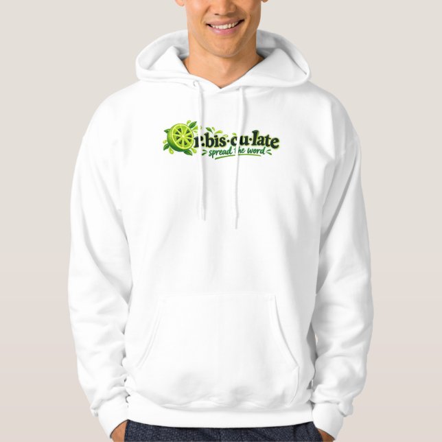 Orbisculate Hoodie Lustiger Wortwitz Lime Design (Vorderseite)