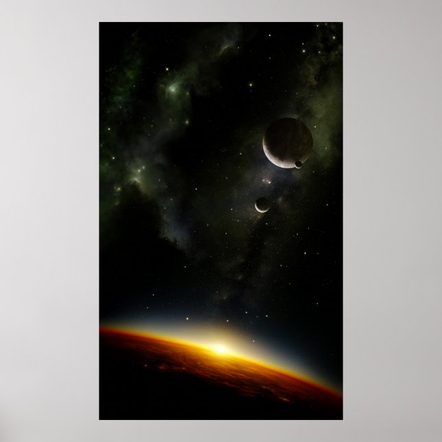 Orbit eines Alien-Planeten Poster (Vorne)