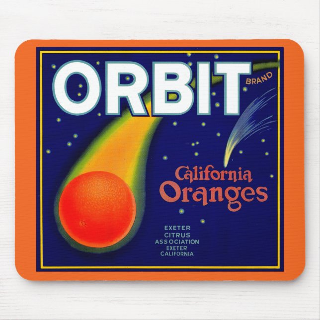 Orbit Orange Fruchtkartett der 1920er Jahre Mousepad (Vorne)