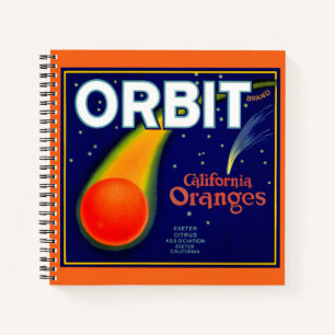 Orbit Orange Fruchtkartett der 1920er Jahre Notizbuch