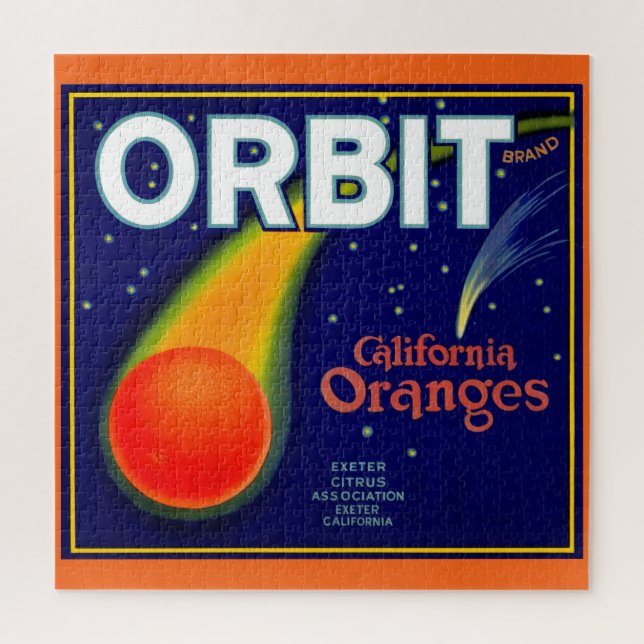 Orbit Orange Fruchtkartett der 1920er Jahre Puzzle (Vertikal)