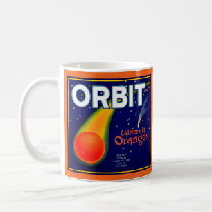 Orbit Orange Obstkartentext der 1920er Jahre Kaffeetasse