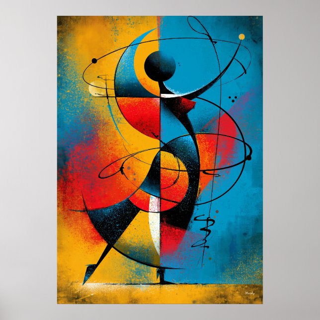 Orbital Rhythm – Modern Abstract Geometric  Poster (Vorne)