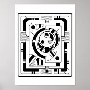 Orbitron Minimal - Abstrakt Geometrische Linie Art Poster