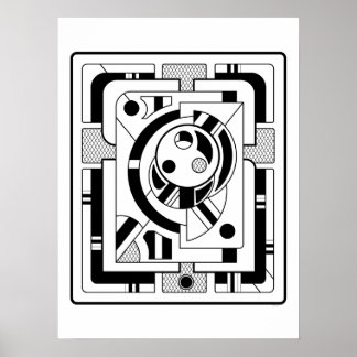 Orbitron Minimal - Abstrakt Geometrische Linie Art Poster