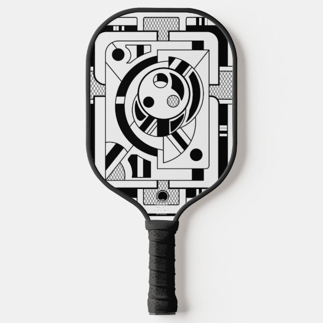 Orbitron Minimal - Abstrakte geometrische Linienku Pickleball Schläger (Vorderseite)