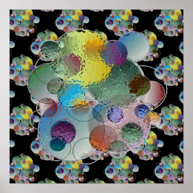 Orbs Planets Abstrakte Formen Poster (Vorne)