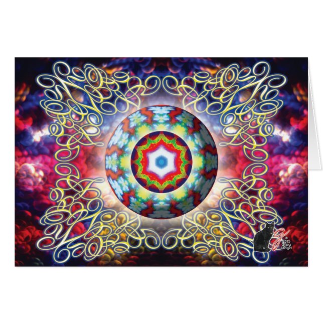 Orbz Kaleid Gruß-Karte (Vorderseite (Horizontal))