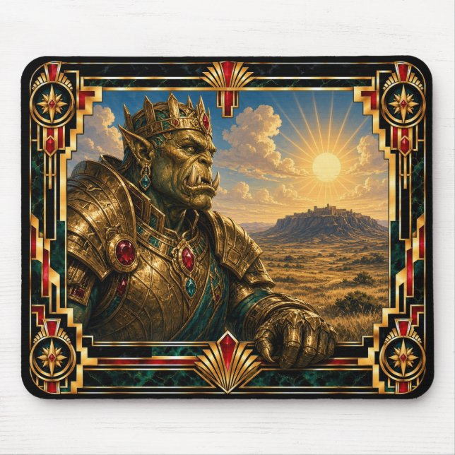 Orc, Art Deco Mythisch Mousepad (Vorne)