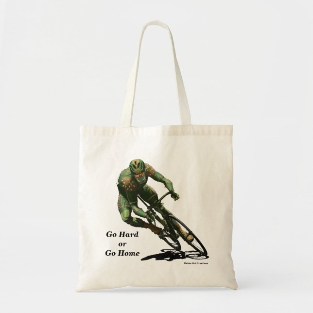 Orc Cyclist Bike Racing Fantasy Art Budget Tasche (Vorne)