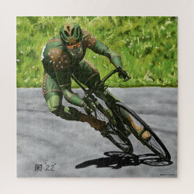 Orc Cyclist Bike Racing Grosses Fantasy Art Puzzle (Vertikal)
