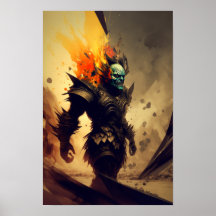 Orc Warlord Fantasy Poster | D&D Dekoration 3