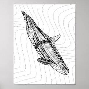Orca Adult Coloring Poster