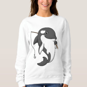 Orca as Fisher mit Angelrute Sweatshirt