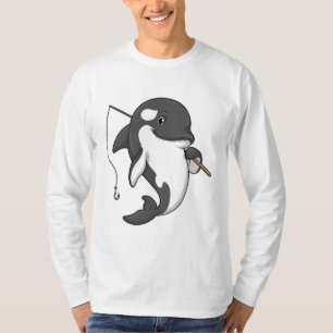Orca as Fisher mit Angelrute T-Shirt