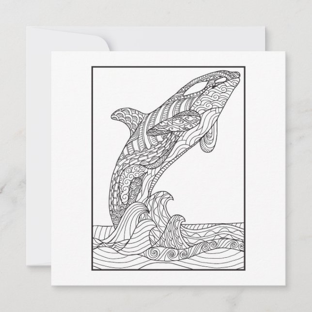 Orca Black and White Card Karte (Vorderseite)