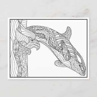 Orca Black and White Postcard Postkarte