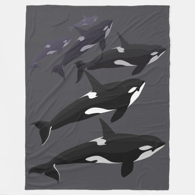 Orca Blanket Cool Killer Whale Art Fleece Blanket (Vorderseite)