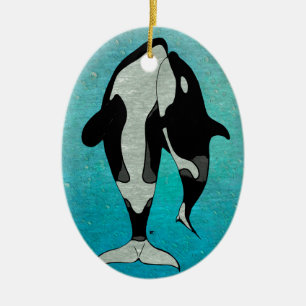 Orca Blue Keramik Ornament