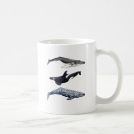 Orca, buckliger Wal und grauer Wal, Tasse