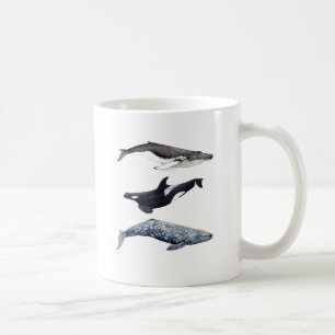 Orca, buckliger Wal und grauer Wal, Tasse