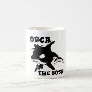 Orca Cartoon Stil lustige Illustration Tasse