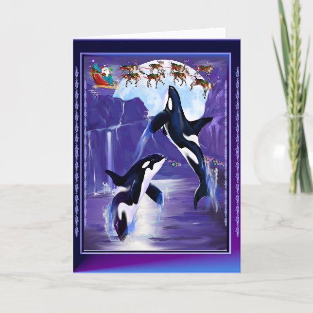 Orca Christmas Feiertagskarte (Vorderseite)