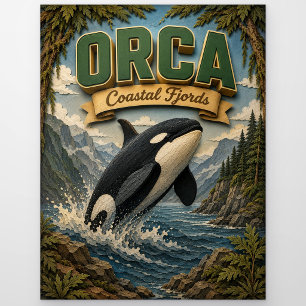 Orca Coastal Fjords POPCUT Postkarte