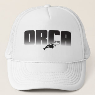 ORCA-Cooles Schwarz-Weiß-Typografisches Design Truckerkappe