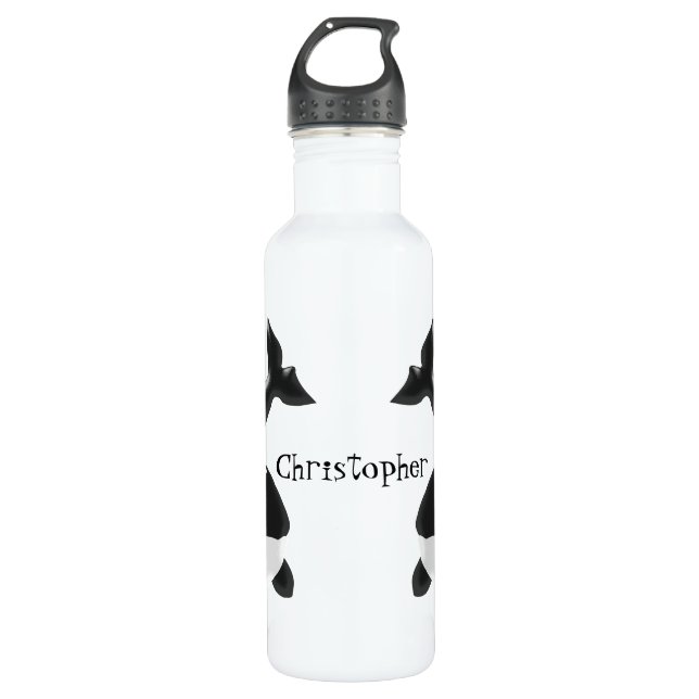 Orca Design einfach Name hinzufügen Trinkflasche (Vorderseite)